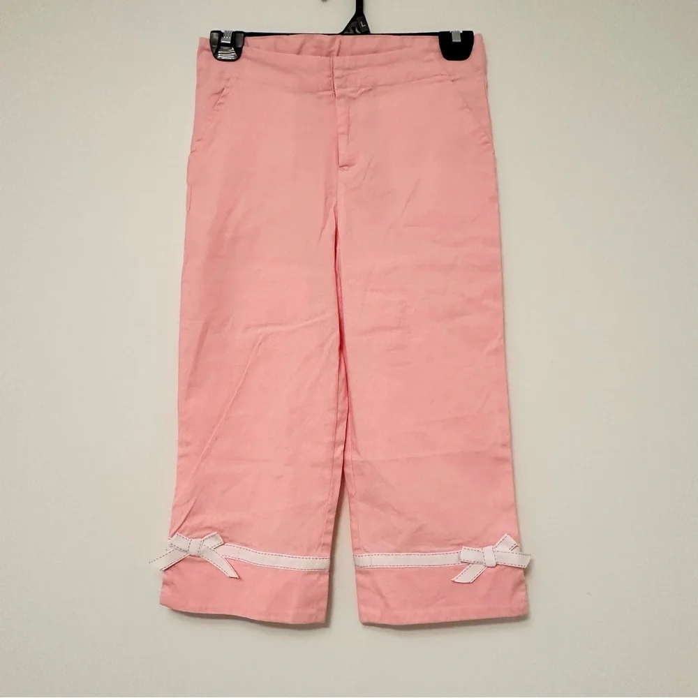 Vintage NWT The Children's Place Pink Banded Bow Pants Grosgrain Ribbon size 10